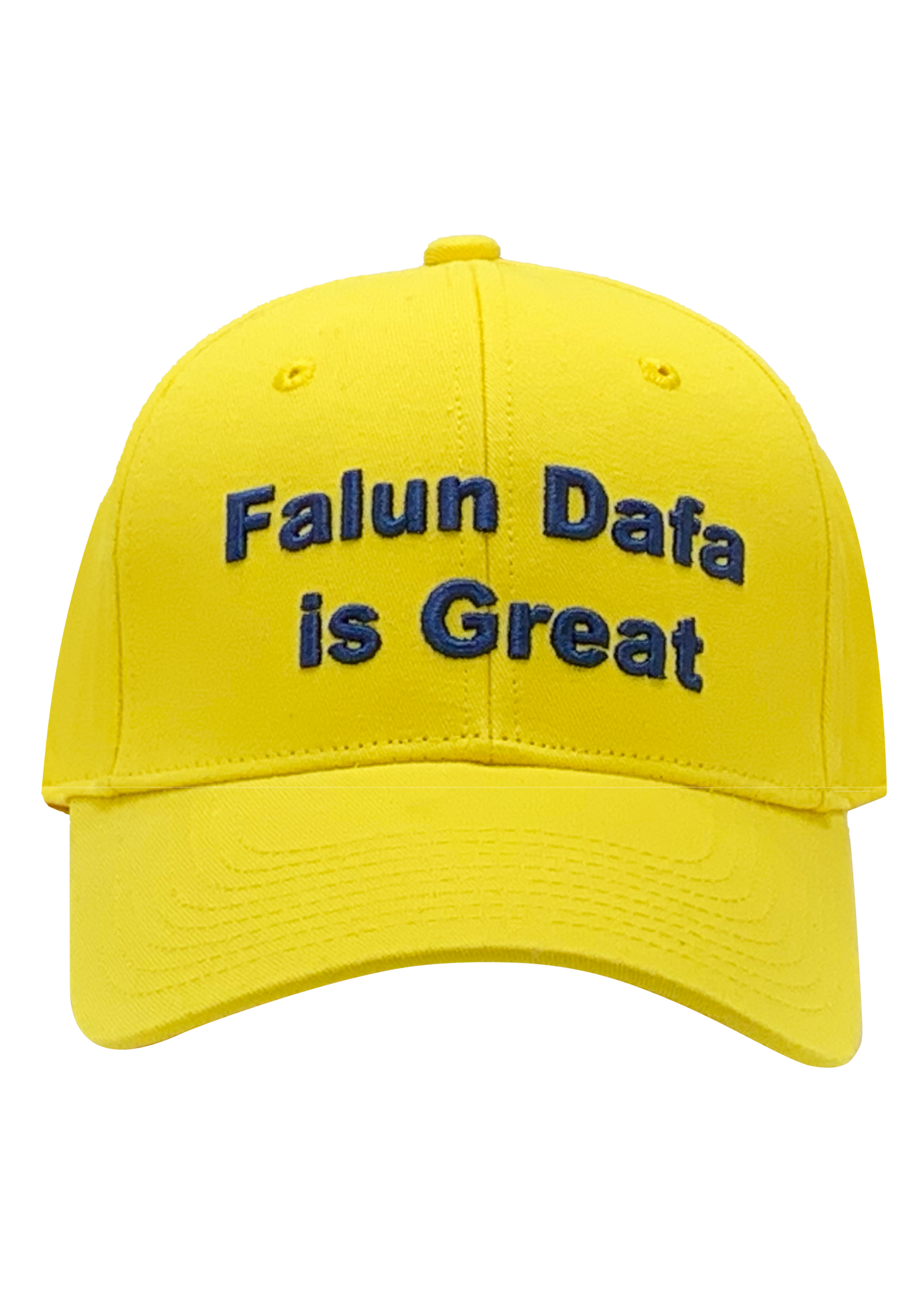 Yellow Cap with Embroidered English Characters