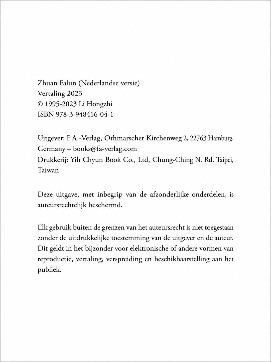 Zhuan Falun - Nedelands Translation