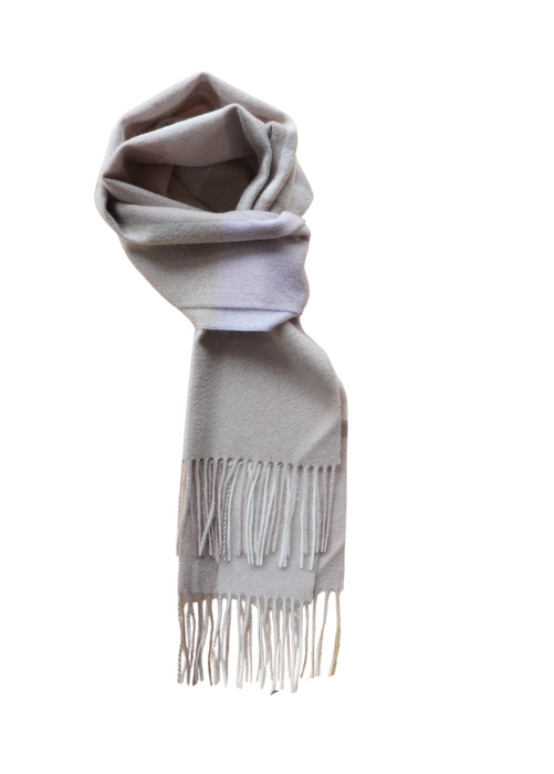 Scarf-Plaid with Light Violet & Beige