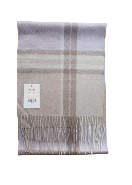 Scarf-Plaid with Light Violet & Beige